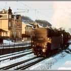 Eisenbahn Winterstimmung mit Licht und Schatten 