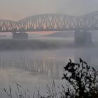 Eisenbahnbrücke bei Vlotho im Nebel