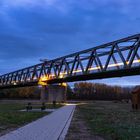 Eisenbahnbrücke Germersheim Dämmerung