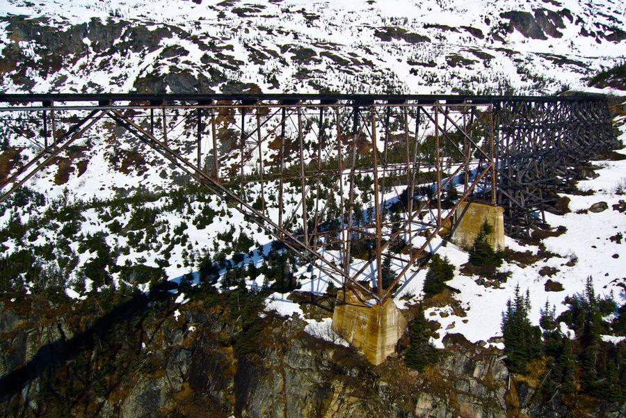 Eisenbahnbrücke in Alaska