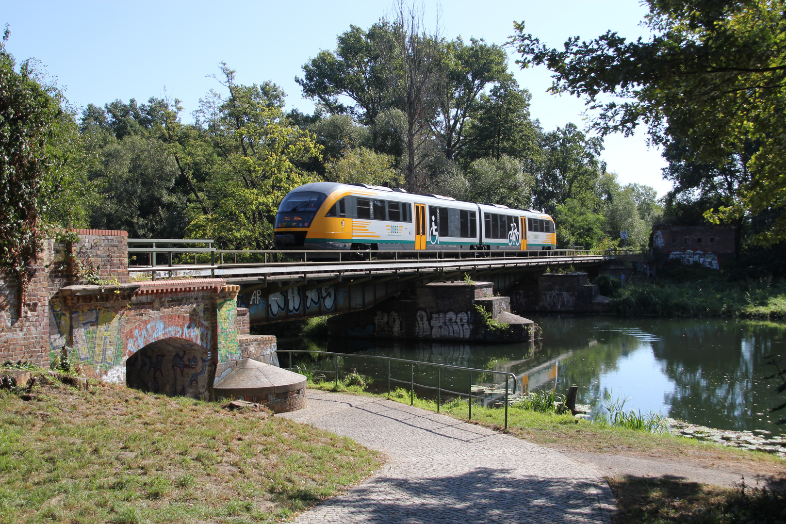 Eisenbahnbrücke über die Spree bei Cottbus