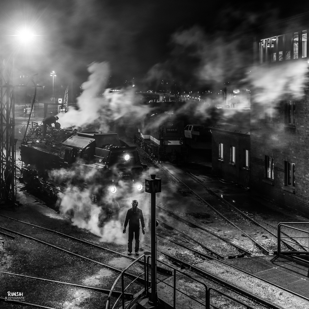 Eisenbahner bei der Nachtarbeit - 05.03.2018