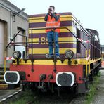 Eisenbahnfotograf auf hohem Niveau