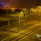 Eisenbahngleise bei Nacht