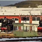 Eisenbahnmuseum im Winter