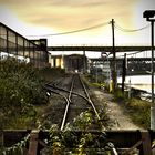 Eisenbahnschienen im Hafen, Krefeld (HDR)