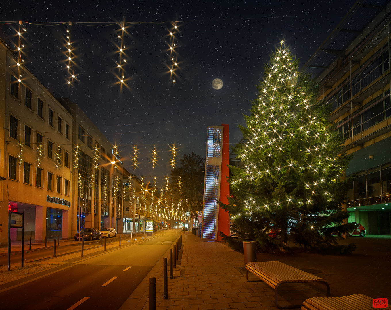 Eisenbahnstraße zur Weihnachtszeit