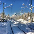 Eisenbahnstrecke im Winter