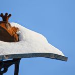 Eisenfrosch mit Schneedecke