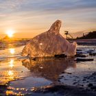 Eisfisch im Sonnenaufgang