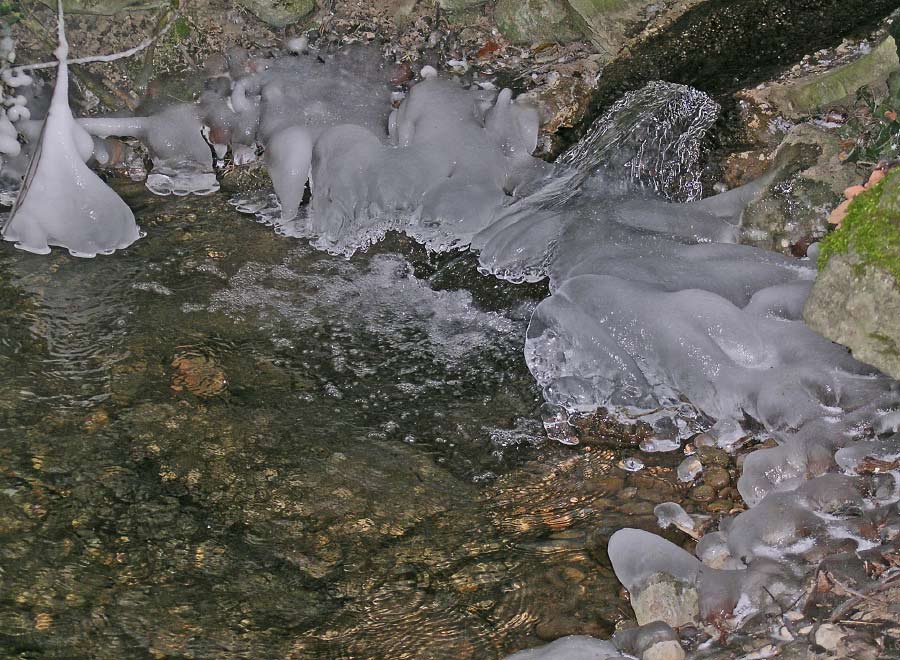 Eisfüsse am Bacheinlauf