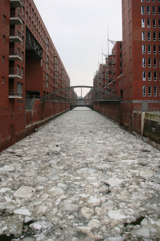 Eisgang in der Speicherstadt