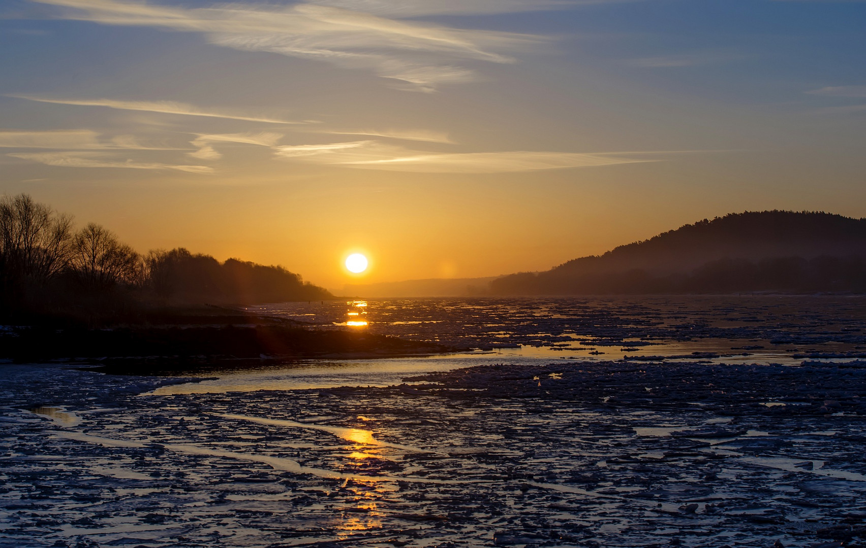 eisgang und sonne