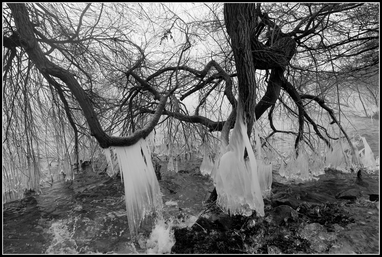 Eisgebilde am Großen Plöner See im Januar 2016