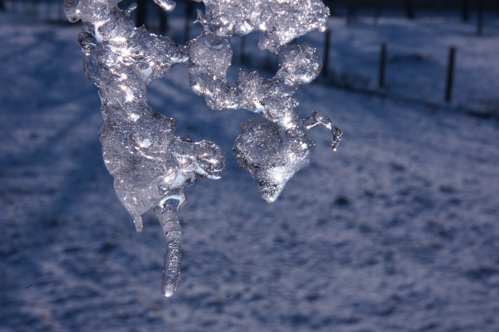 Eisgebilde im Gegenlicht