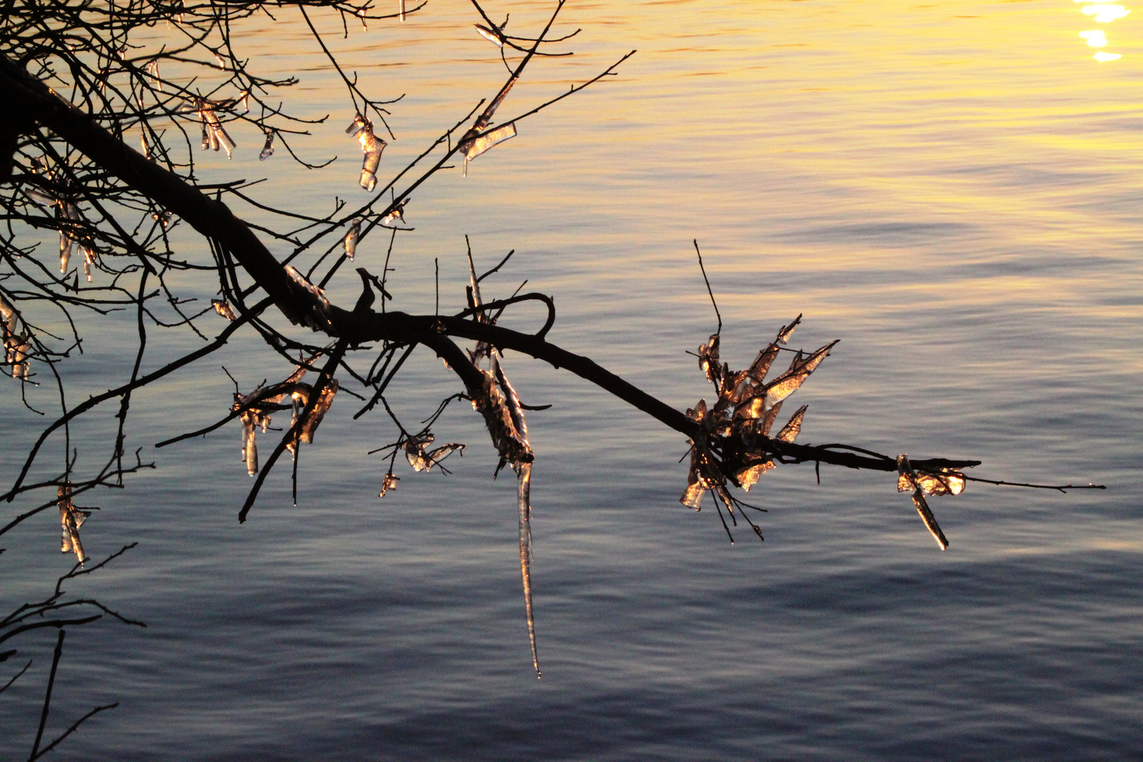 Eisgebilde in der Abendsonne