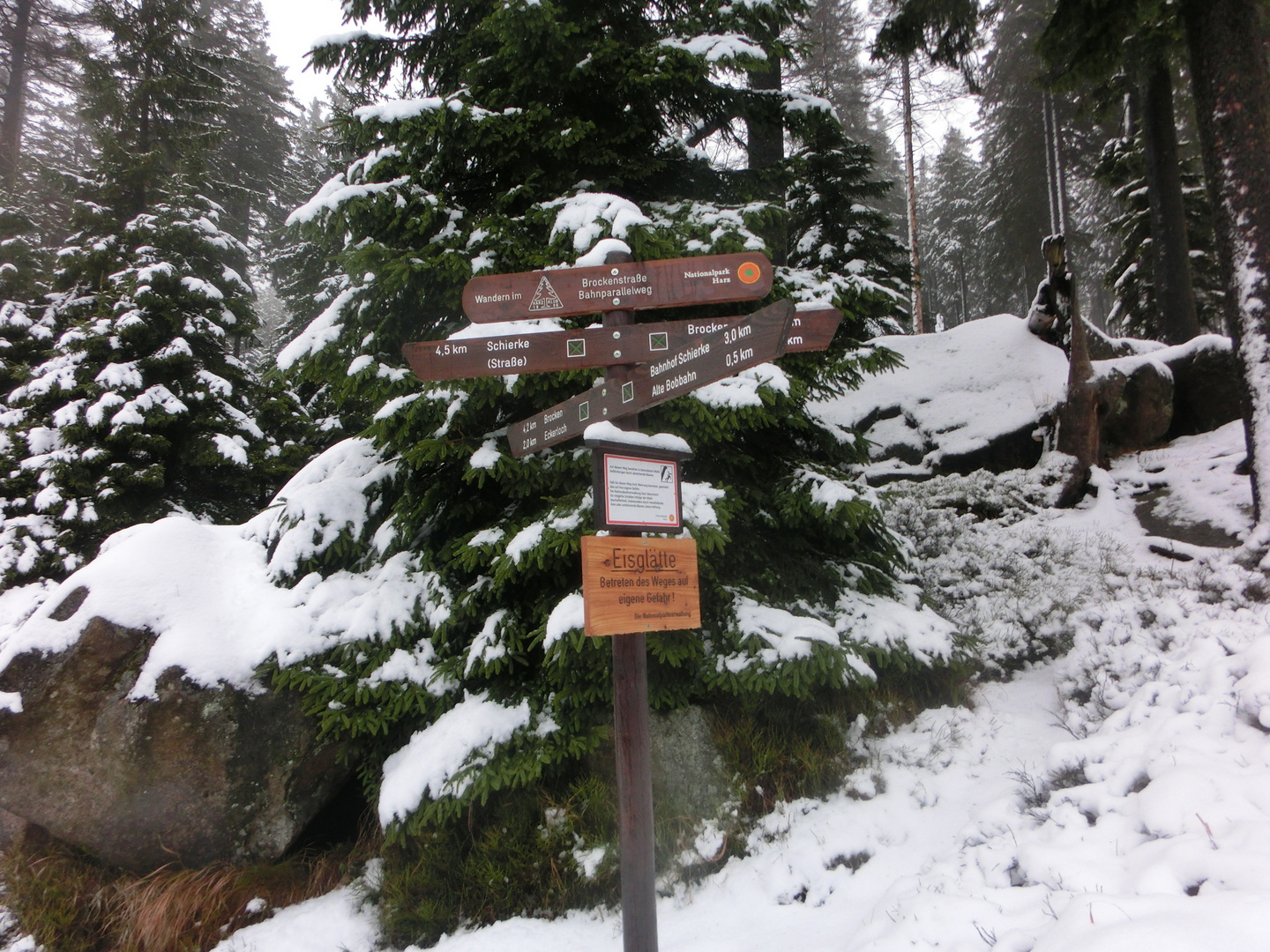 Eisglätte /Aufstieg zum Brocken über Egerloch