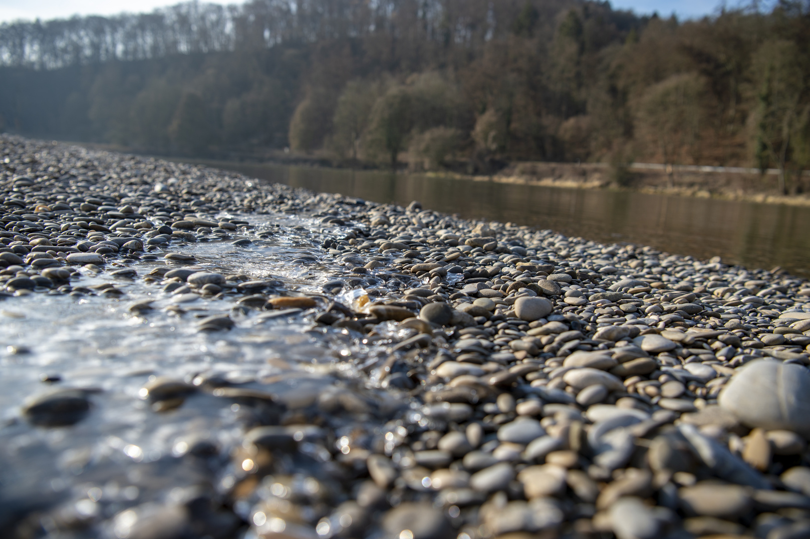 Eisige Donau am Weltenburger Kloster