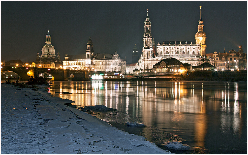 Eisige Nacht in Dresden