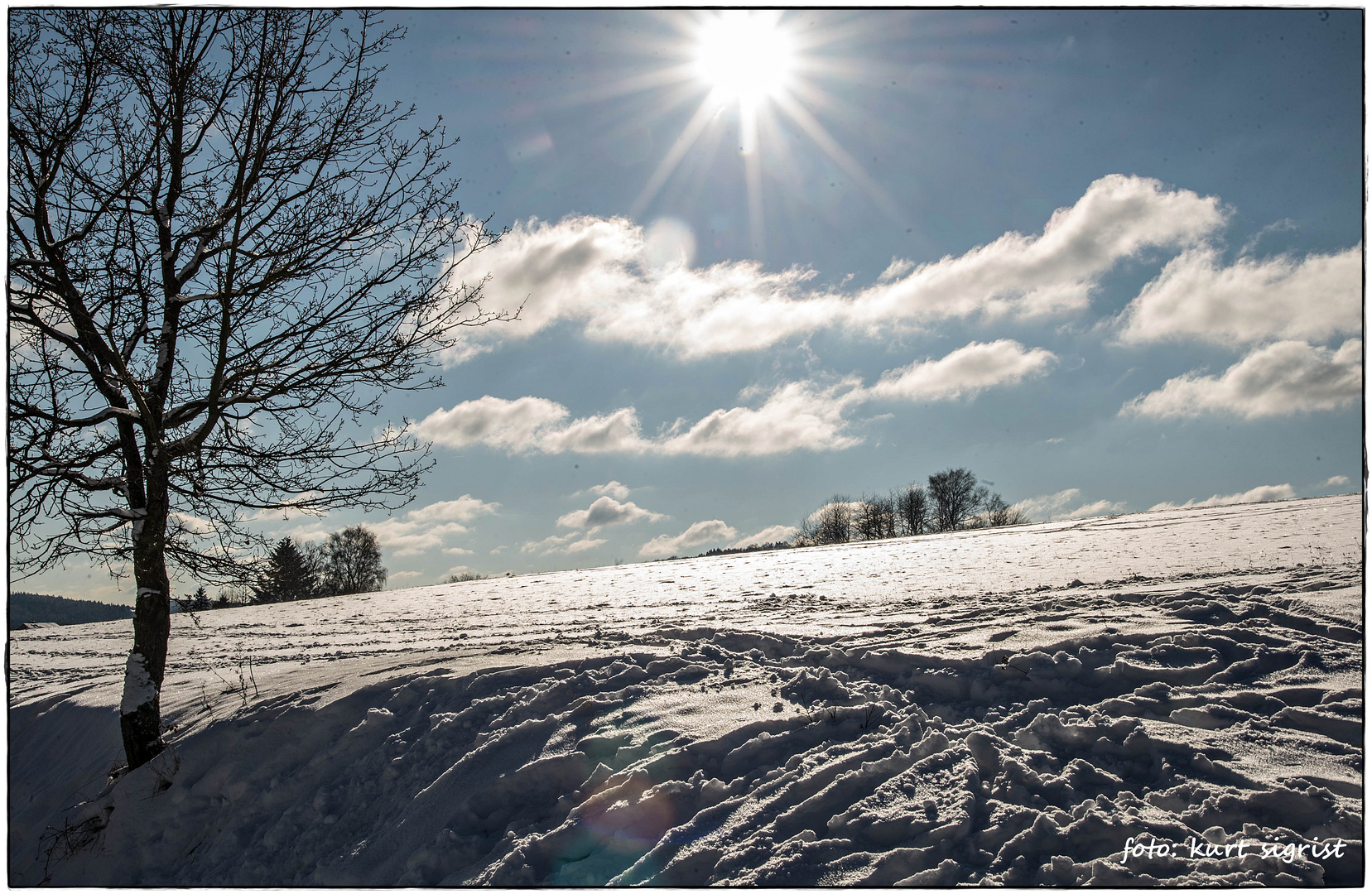 Eisige Wintersonne im Odenwald