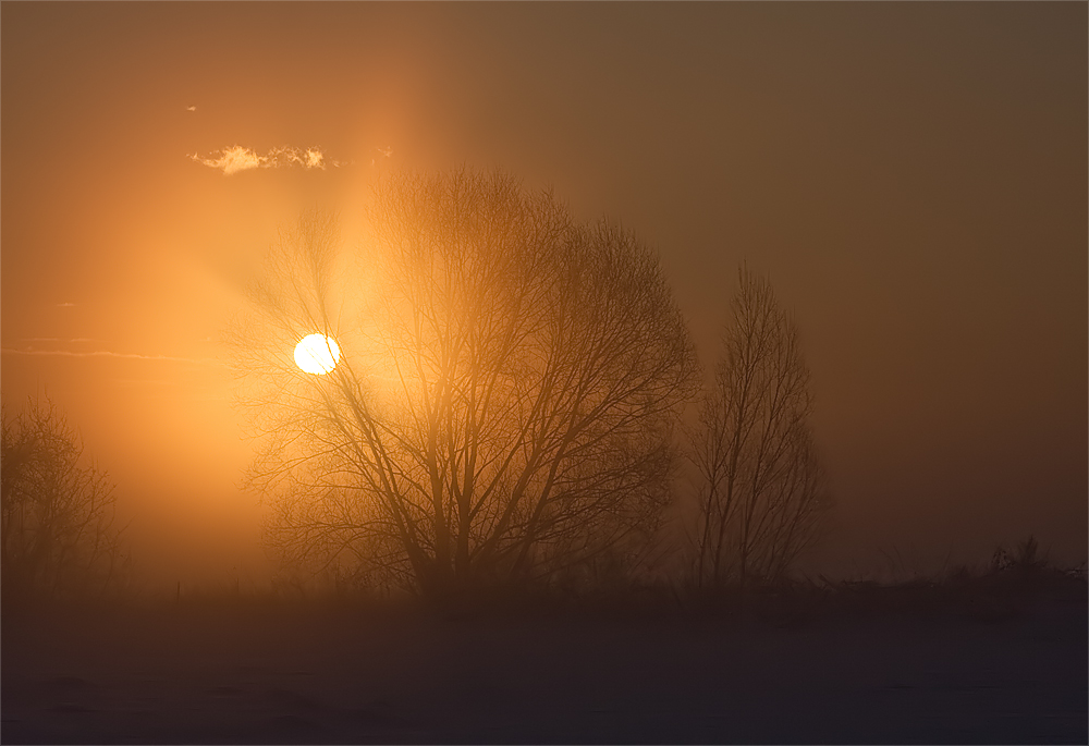 Eisiger Sonnenaufgang.