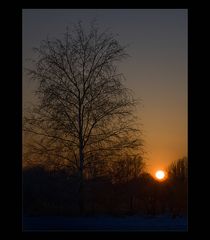 Eisiger Sonnenuntergang.