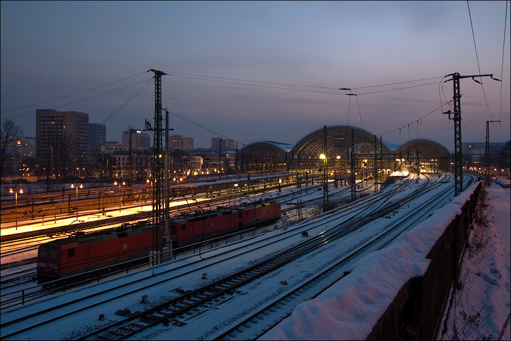 Eisiger Sonntag am Dresdener HBf