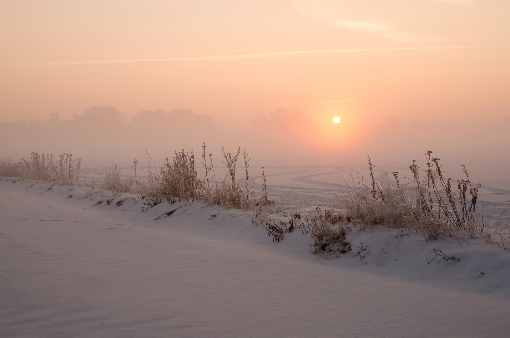 eisiger und schöner Wintermorgen