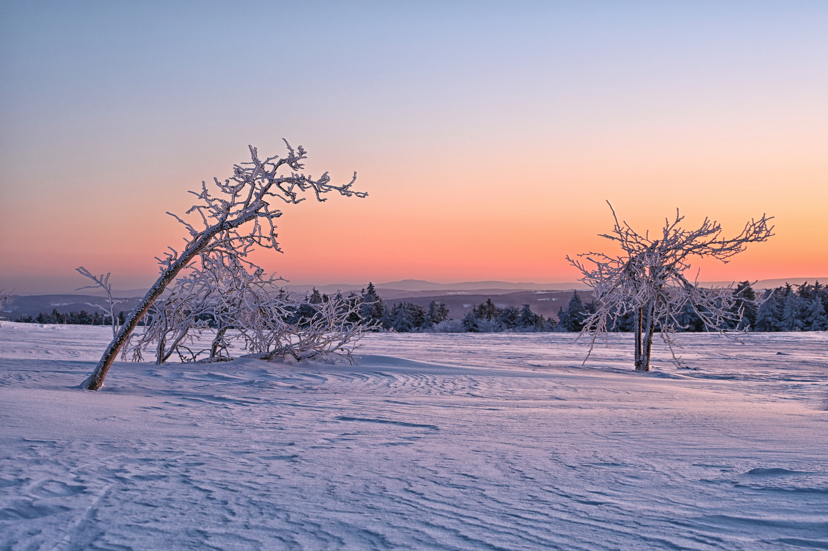 eisigkalter Sonnenaufgang 