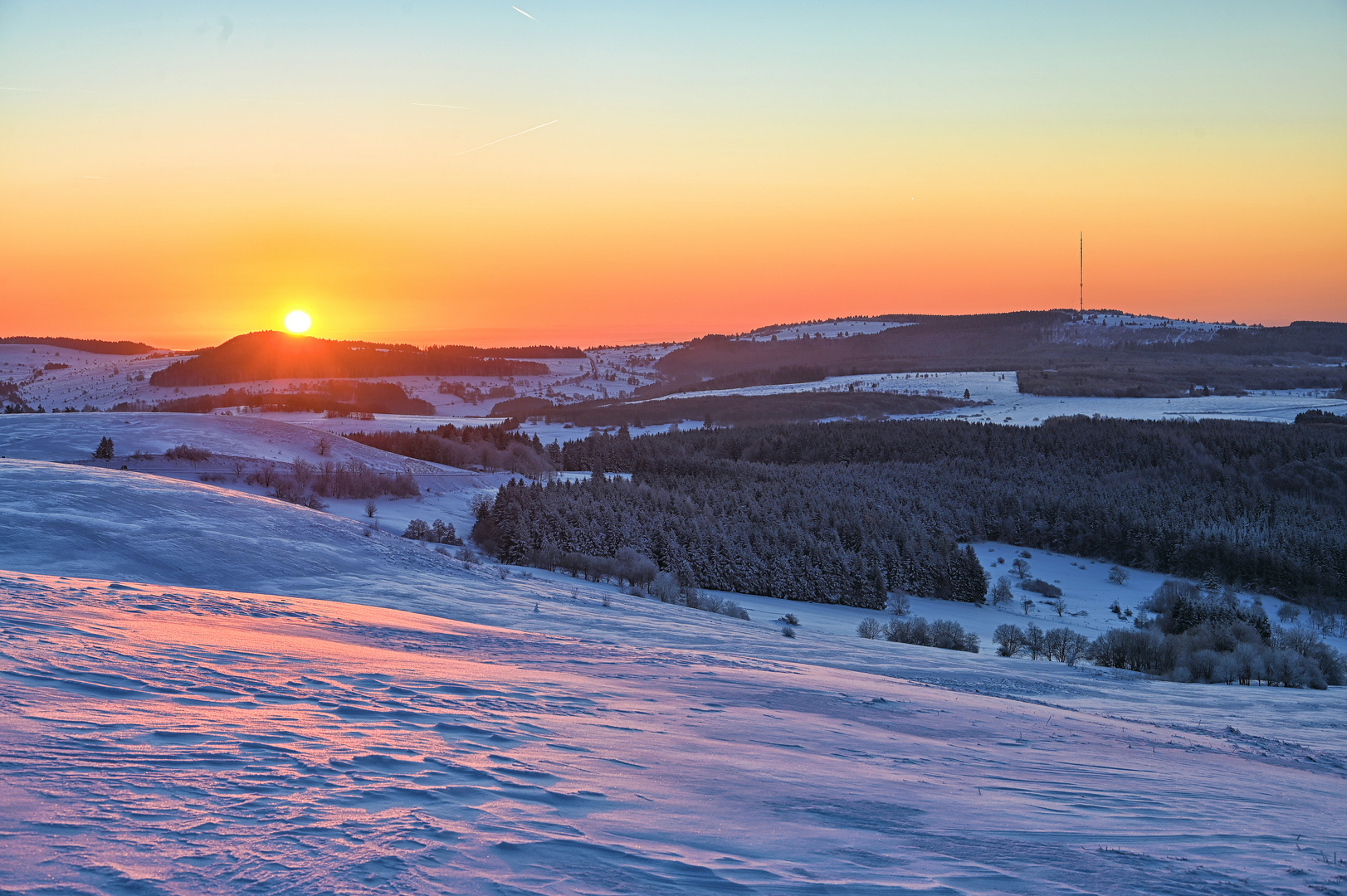 eisigkalter Sonnenaufgang 