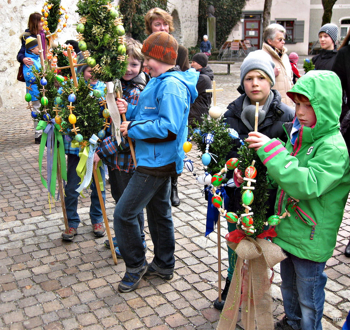 Eiskalter Palmsonntag in Wangen im Allgäu