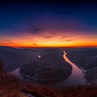 Eiskalter Sonnenaufgang an der Saarschleife