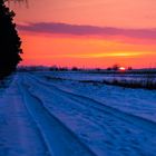 eiskalter Sonnenuntergang