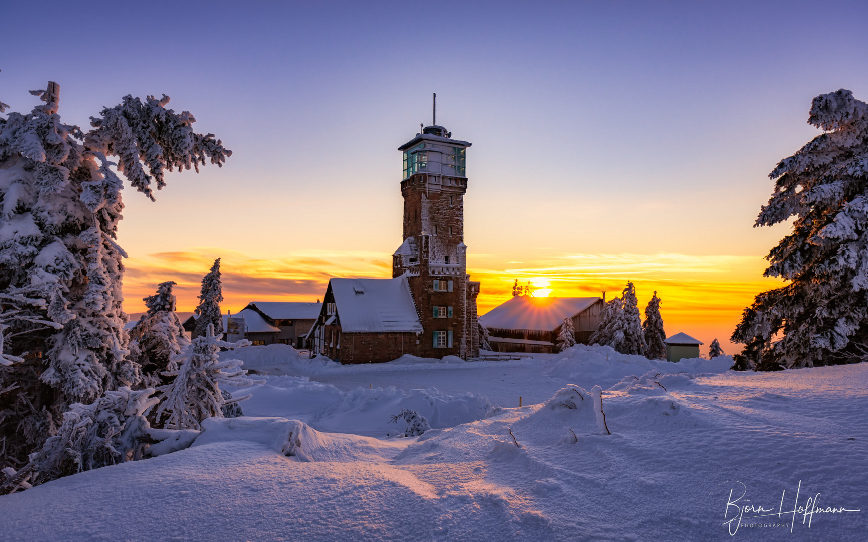 Eiskalter Sonnenuntergang