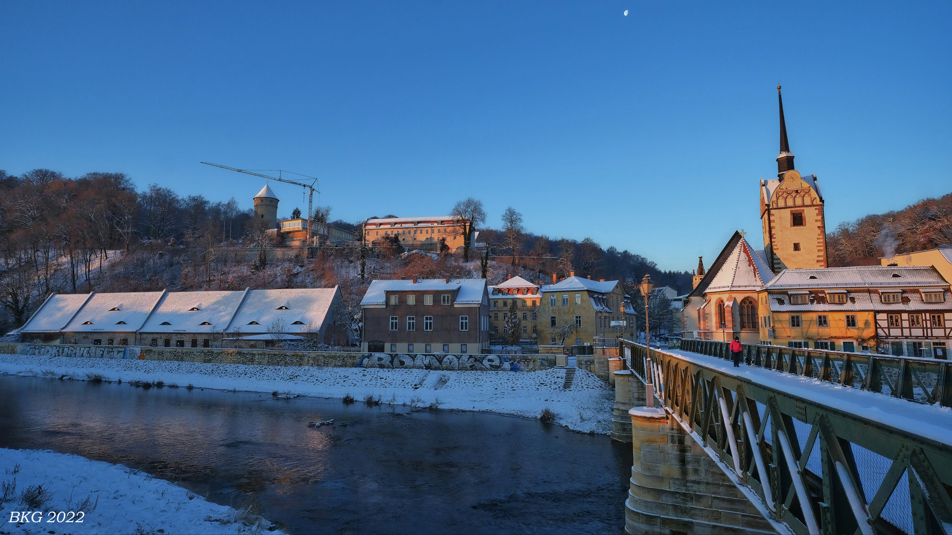 Eiskalter Wintermorgen in Gera-Untermhaus 