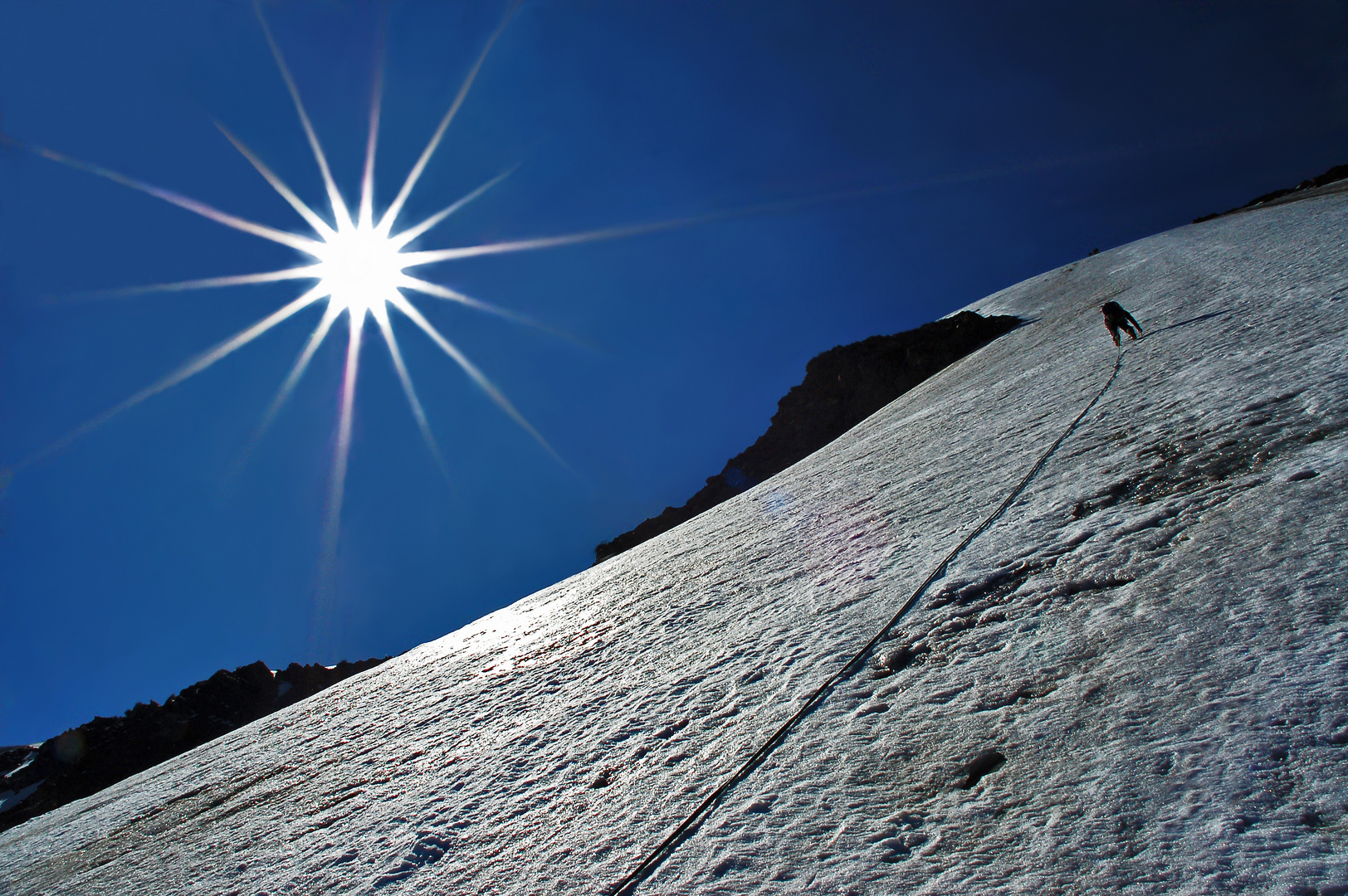 Eisklettern aufi auf d´Weißseespitze, 3518m