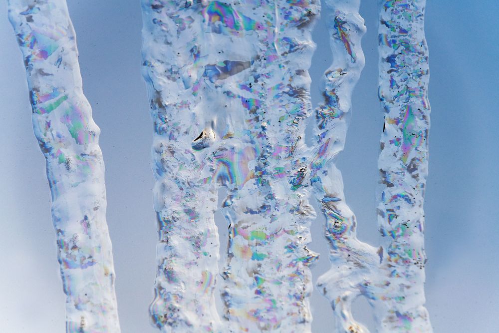 Eiskristalle am Fenster