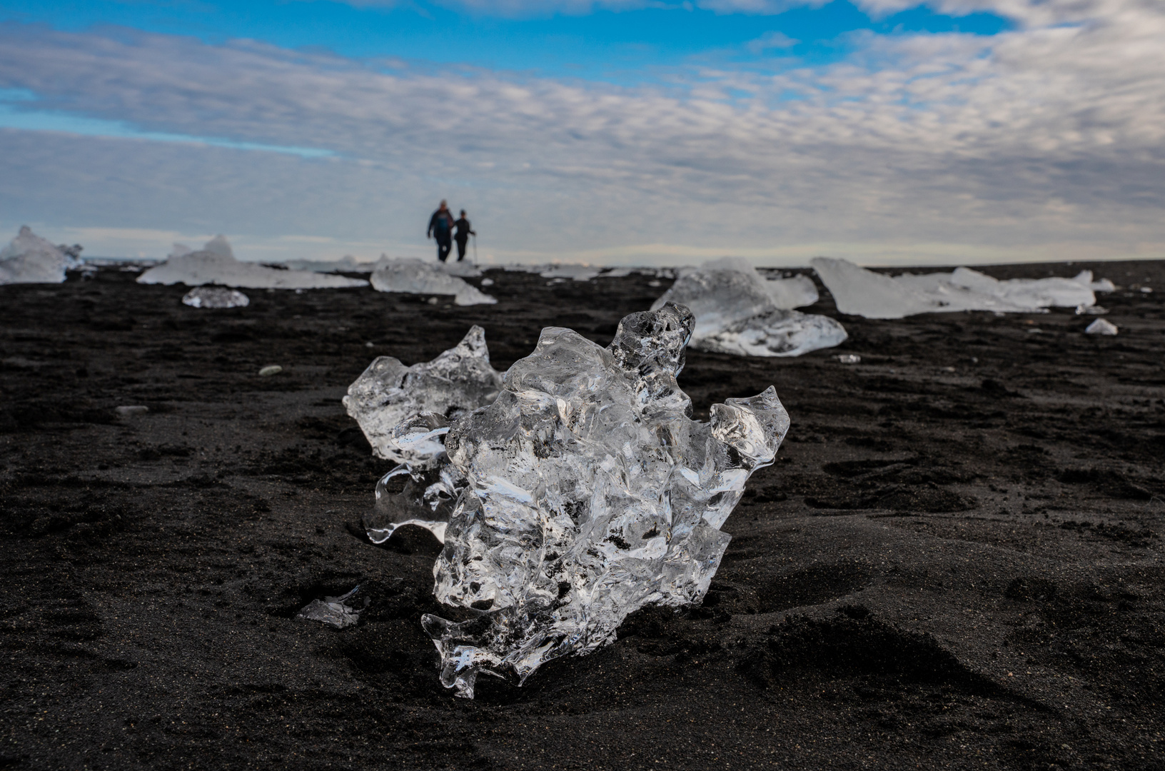 Eisläufer am Strand