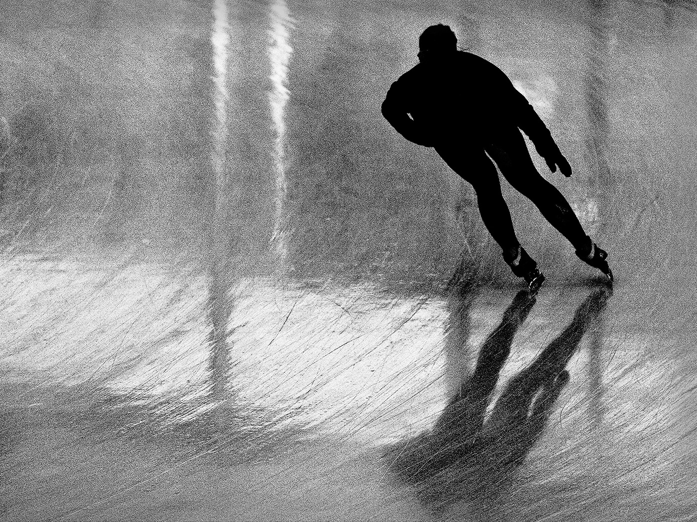 Eisläufer beim Training in Inzell
