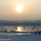 Eislauf im Sonnenuntergang