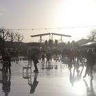 Eislaufen in Amsterdam beim Rijksmuseum