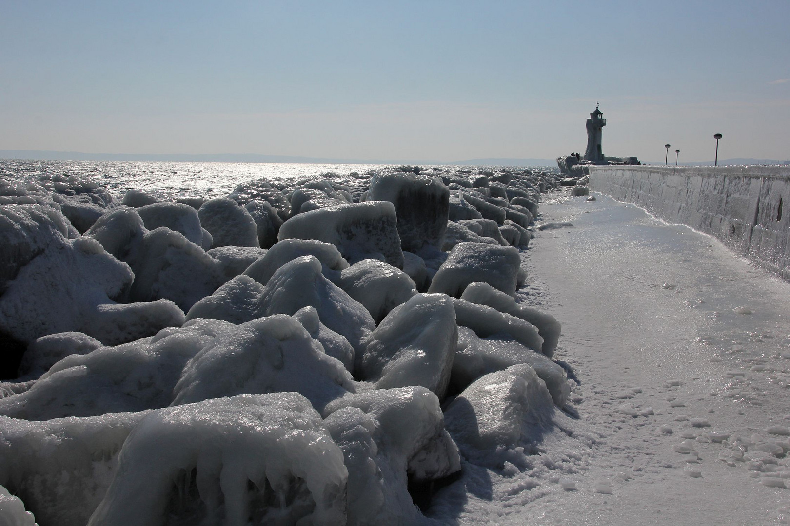 Eismeer I - Mole von Sassnitz am 4.3.2018