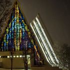 Eismeerkathedrale von Tromsö bei Nacht