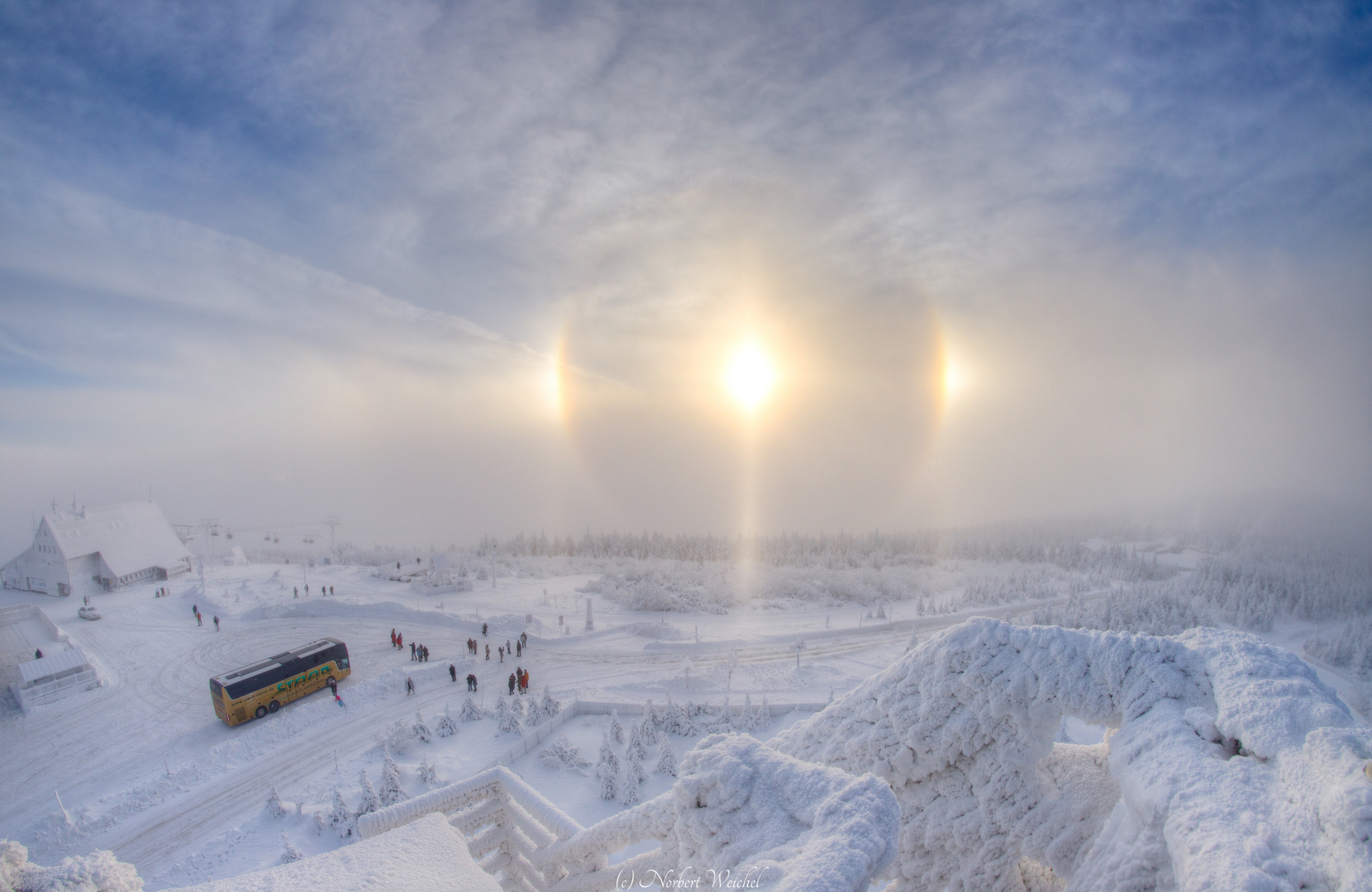 Eisnebelhalo von der Wetterwarte am Fichtelberg