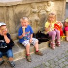 Eisschlecker auf dem Marktplatz Wangen