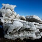 Eisscholle an einem Fluss in Kanada