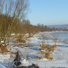 Eisschollen auf der Weser im Winter 2021