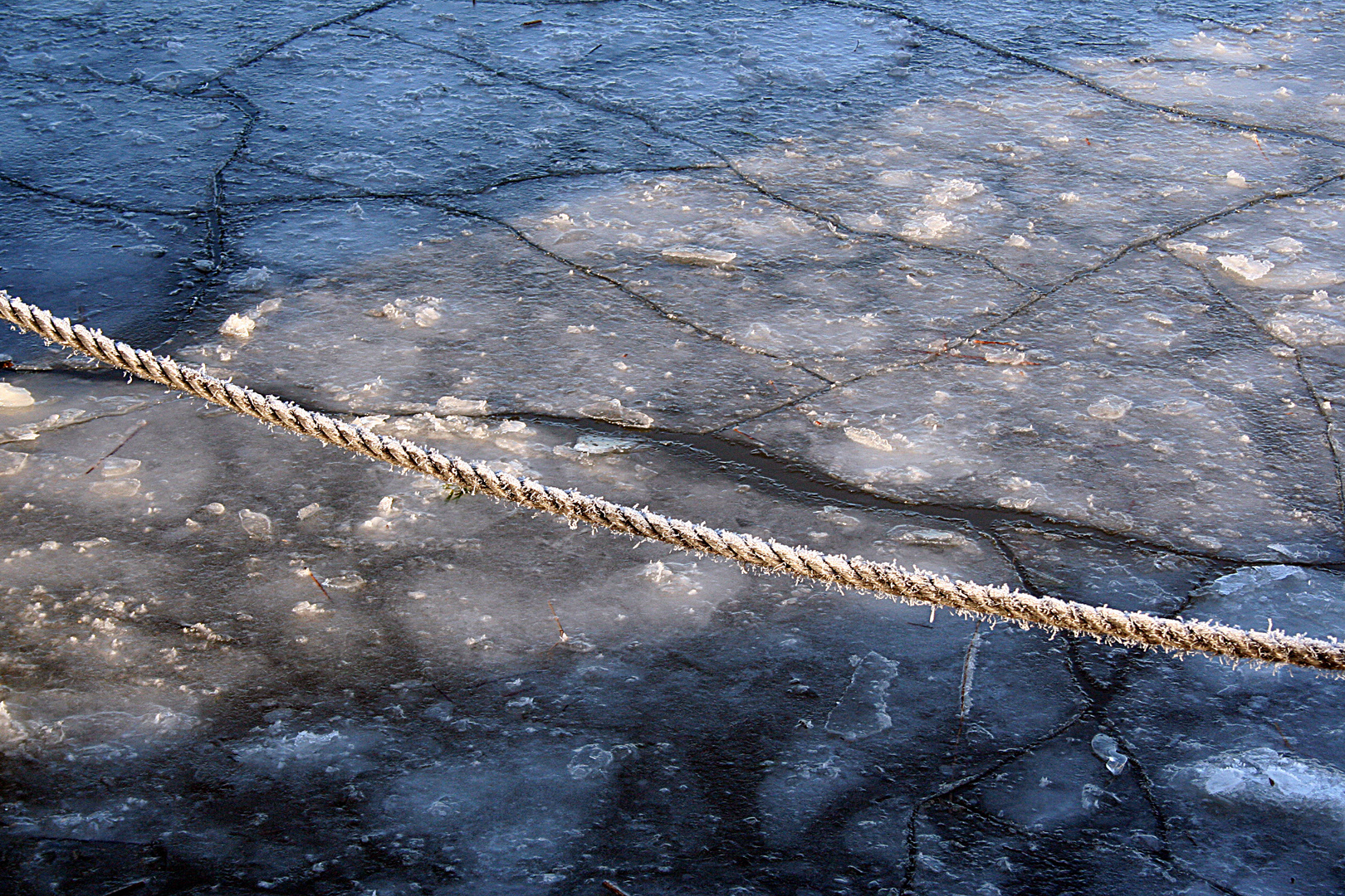 Eisschollen mit Tau