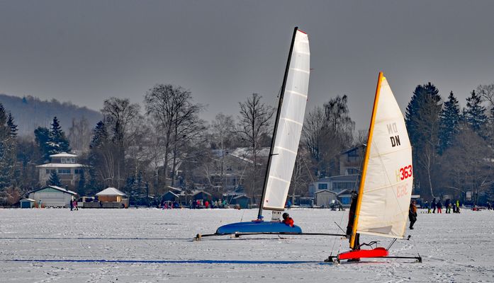 Eissegeln auf dem Wörthsee - Febr. 2012