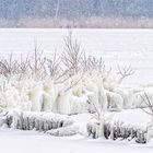 Eisskulpturen an den Buhnen